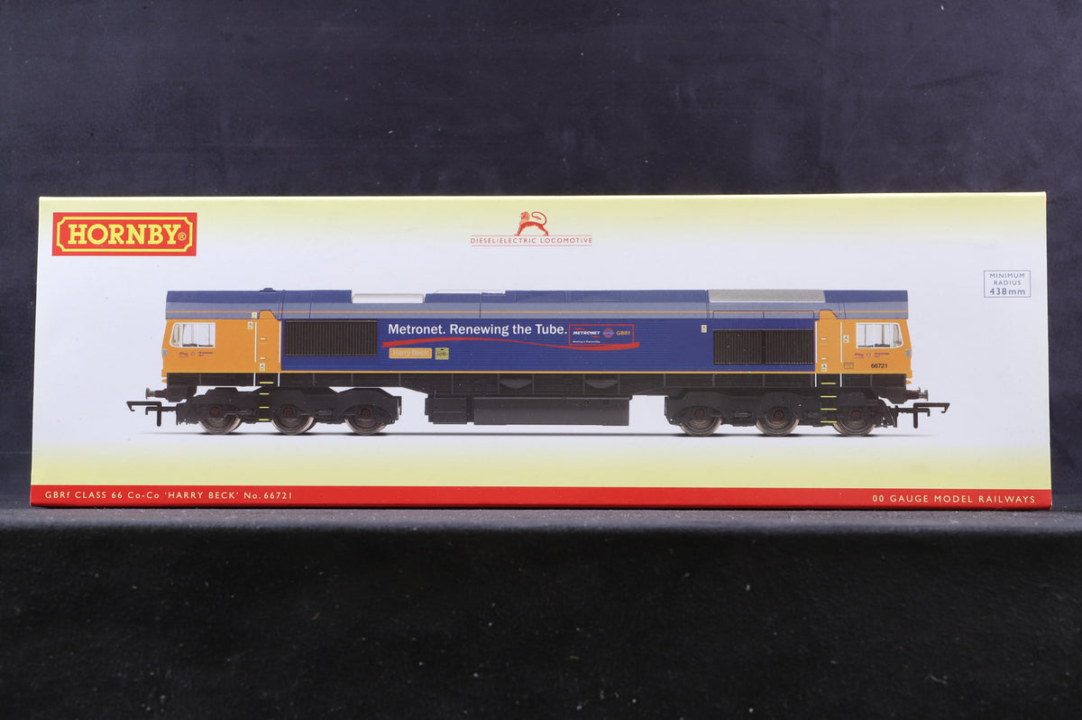 Hornby OO R30021 Class 66 &#39;66721&#39; &#39;Harry Beck&#39; GBRf Co-Co Diesel