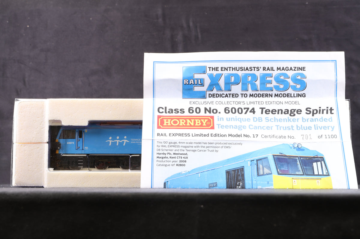 Hornby OO R2800 Class 60 &#39;60074&#39; &#39;Teenage Spirit&#39; EWS/ DB, DCC Sound