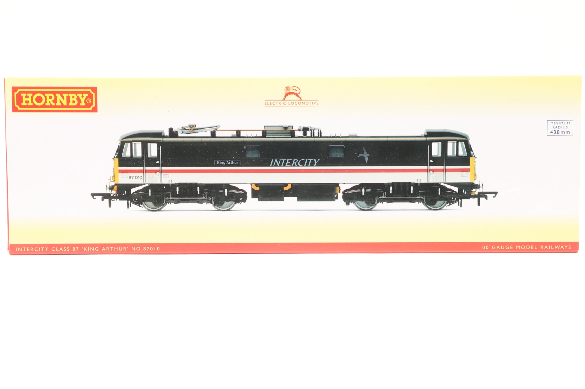 Hornby OO R3582 Class 87 87010 'King Arthur' in BR Intercity Swallow Livery