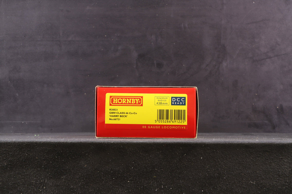 Hornby OO R30021 Class 66 &#39;66721&#39; &#39;Harry Beck&#39; GBRf Co-Co Diesel