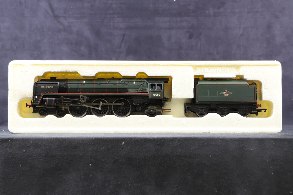 Hornby OO R2104 4-6-2 Britannia Class 7MT &#39;Firth Of Clyde&#39; BR Lined Green L/C, DCC Fitted