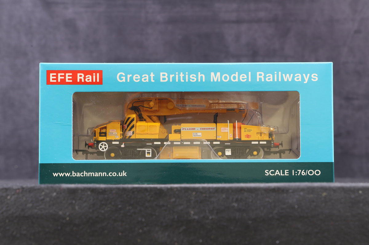 EFE Rail OO E87047 PLASSER 12T YOB DIESEL-HYDRAULIC CRANE DRP81522 BR DEPARTMENTAL YELLOW