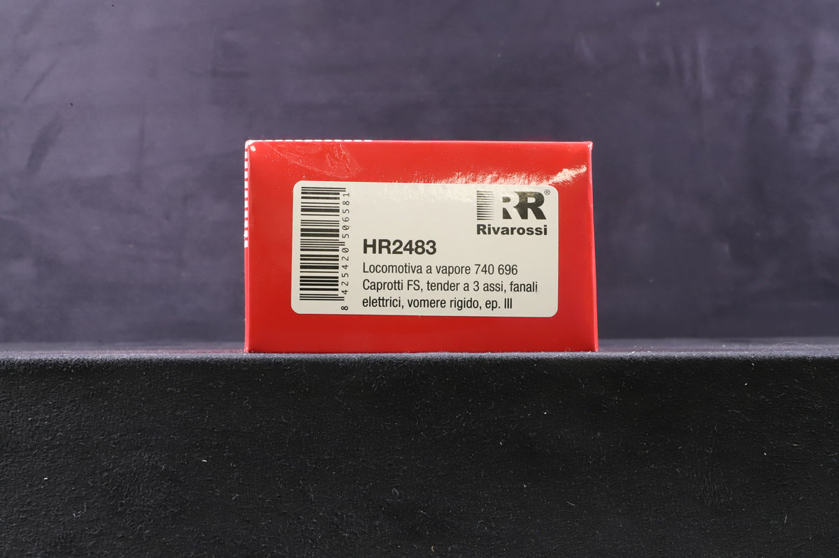 Rivarossi HO HR2483 Steam Loco 740 696 Caprotti FS, Ep.III, DCC Fitted