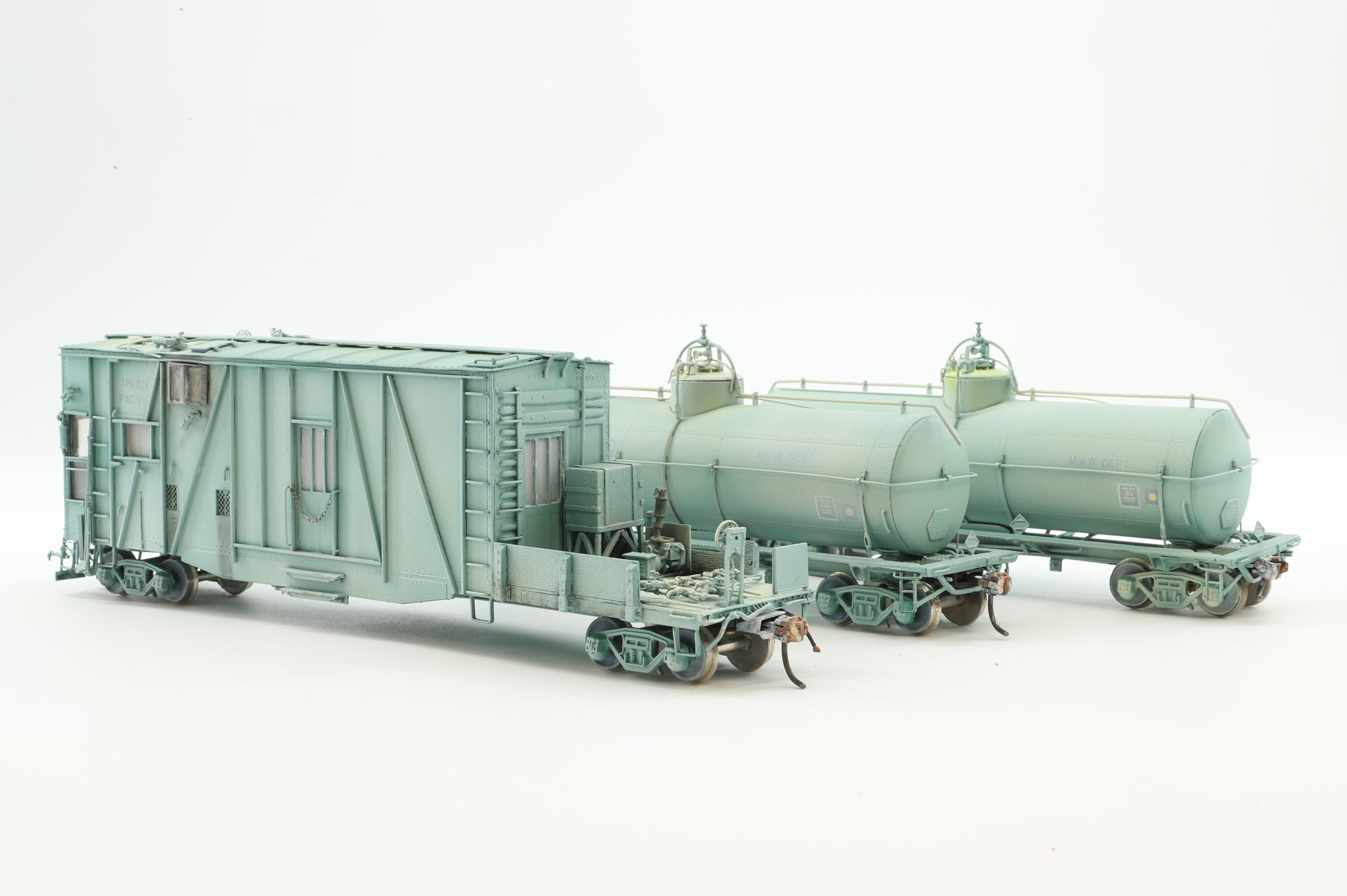 Overland Models HO Brass OMI-1304 MOW PRR Weed Sprayer set of 3 cars Painted by HH as PRR ex UP