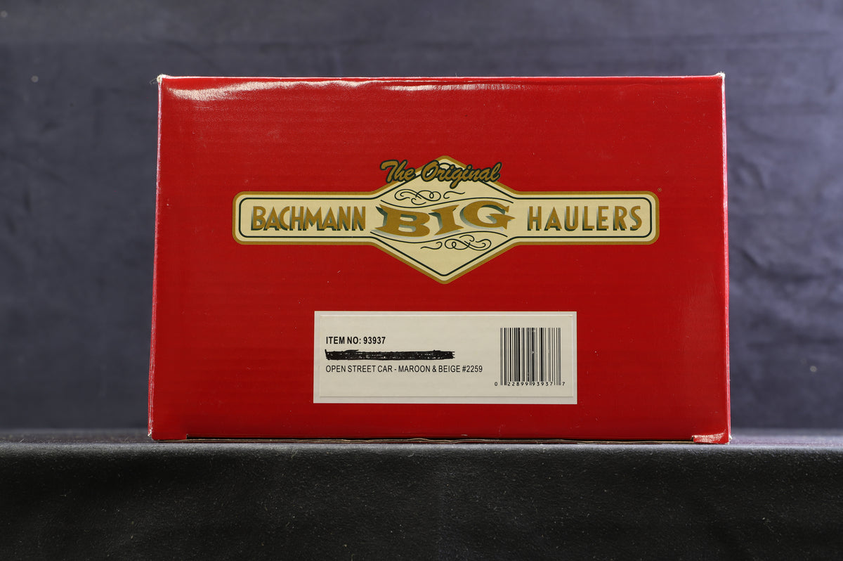 Bachmann Big Haulers G 93937 Open Street Car - Maroon &amp; Beige United Traction Co. &#39;2259&#39;