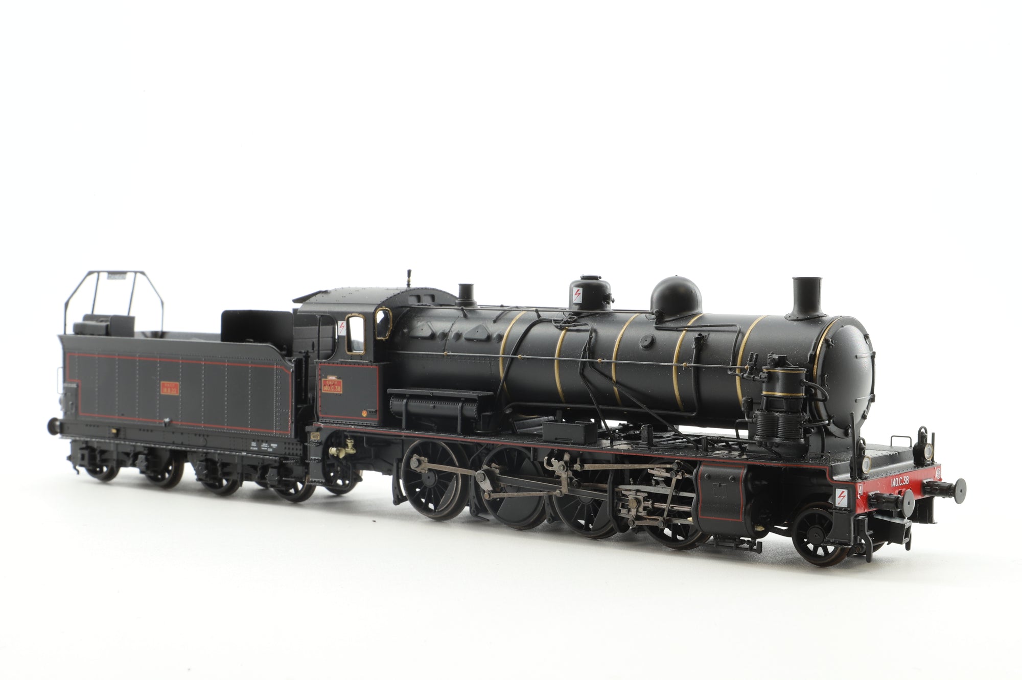 Jouef HO HJ2406S Loco 140 C 38 w/ Tender 18 B 22 in SNCF Lined Black - DCC Sound