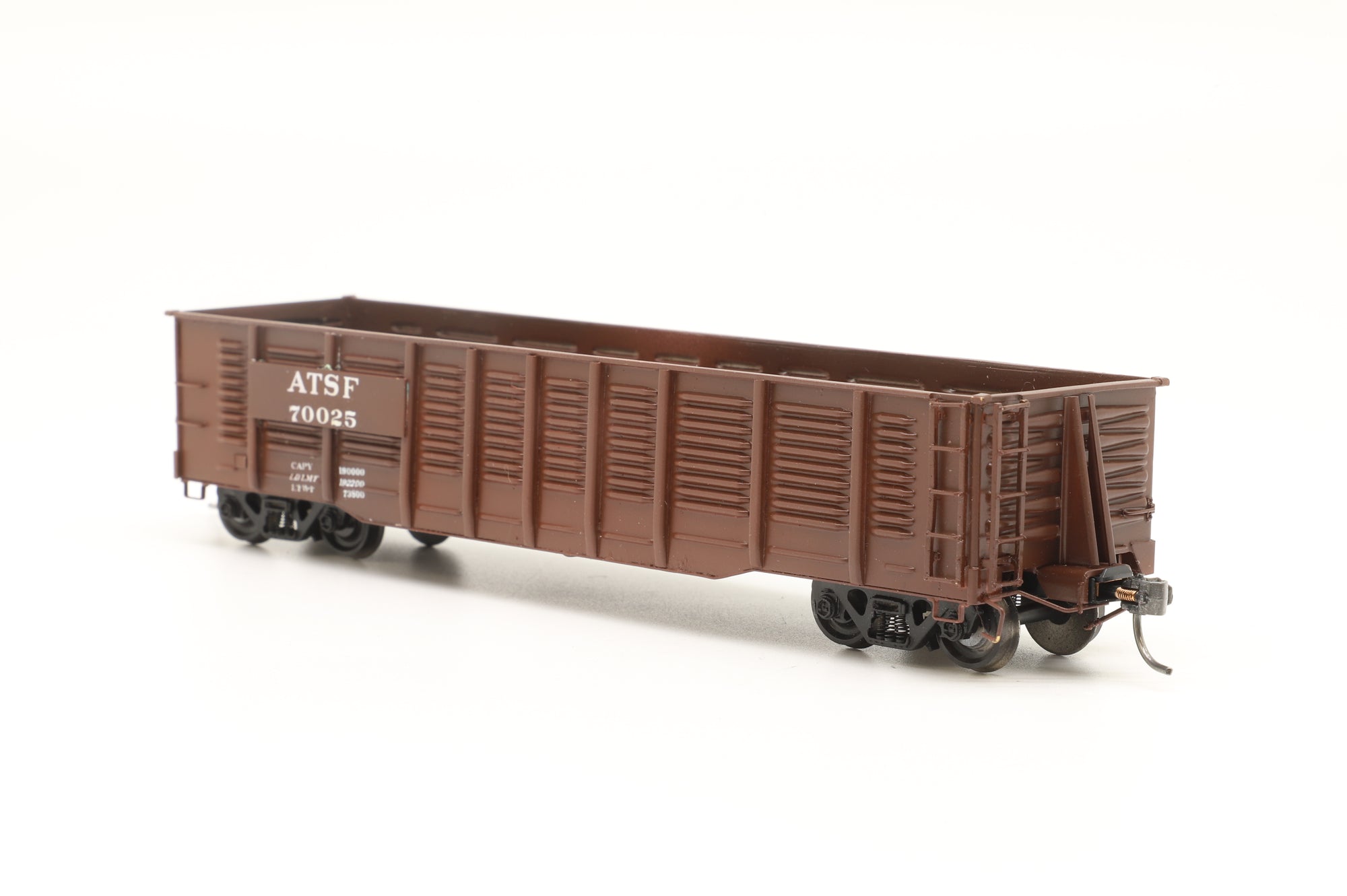 Overland Models HO Brass AT & SF 100-Ton Gondola #70025