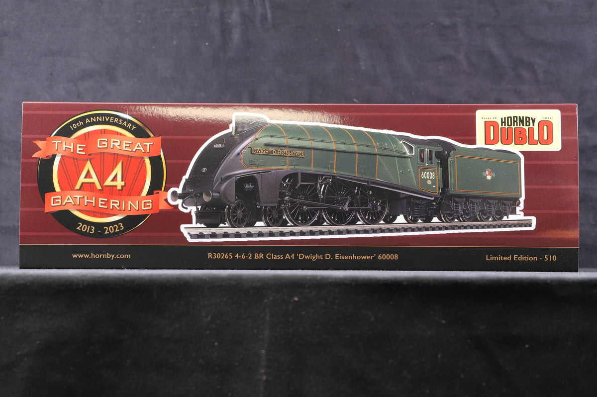 Hornby OO R30265 Class A4 &#39;60008&#39; &#39;Dwight D. Eisenhower&#39; BR Green The Great Gathering 10th Anniversary Collection