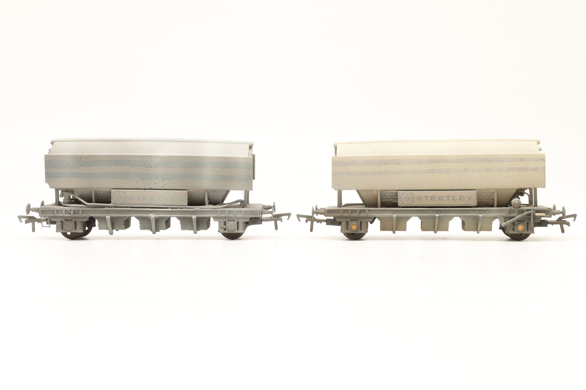 Resin OO Rake Of 10 Steetley Hopper Wagons Weathered