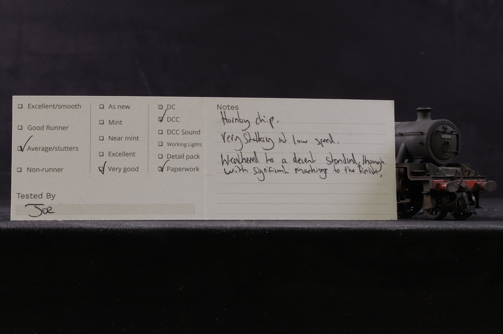 Hornby OO R2732 Stanier Class 4P '42616' BR Lined Black L/C Weathered DCC Fitted