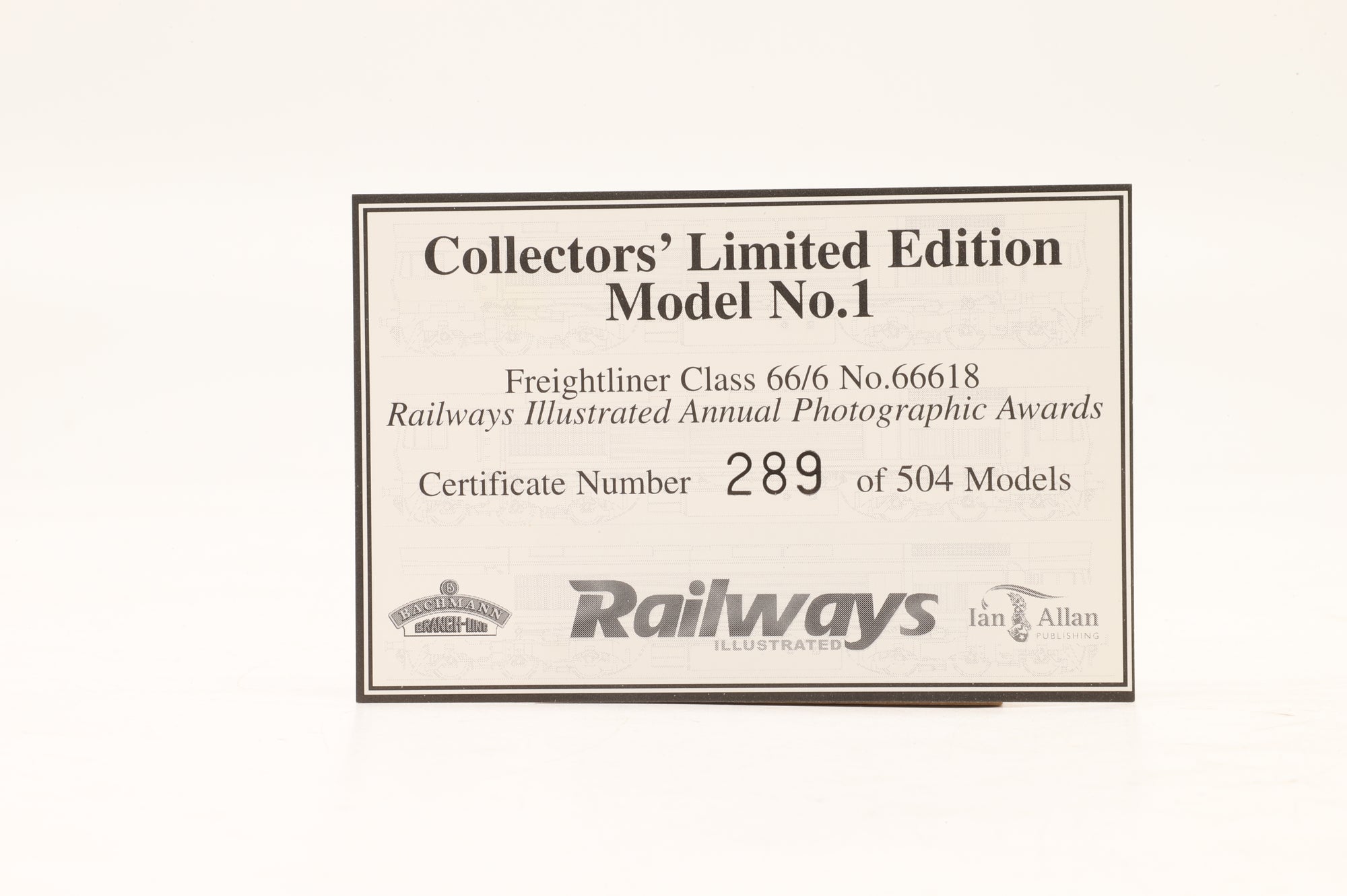 Bachmann OO 32-726Y Class 66/6 '66618' 'Railways Illustrate' Freightliner Ltd Ed 289/ 504