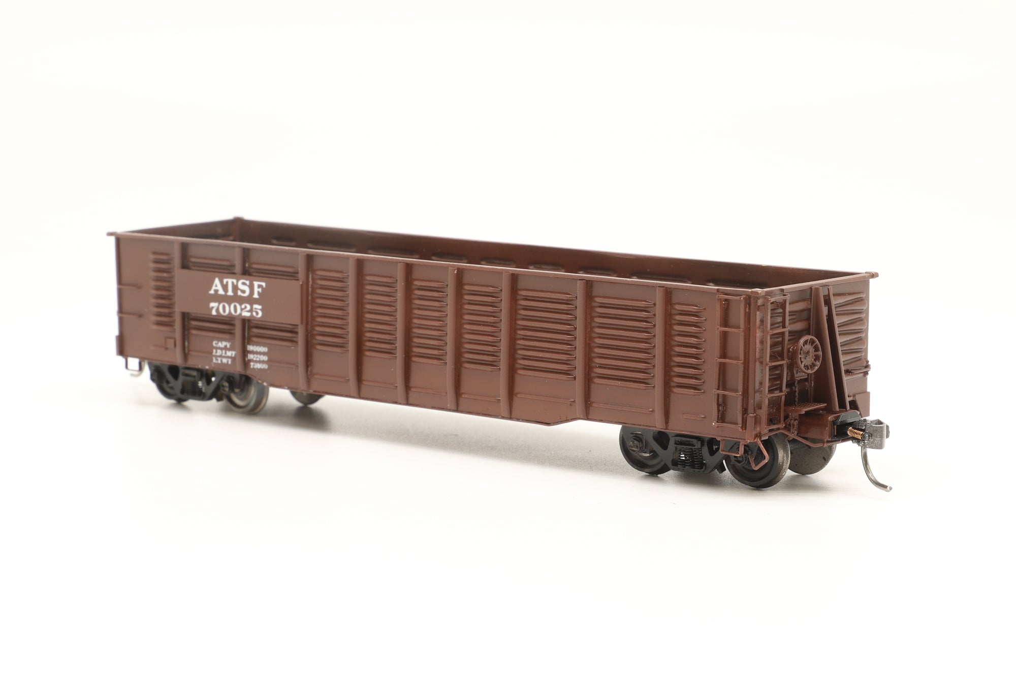 Overland Models HO Brass AT & SF 100-Ton Gondola #70025