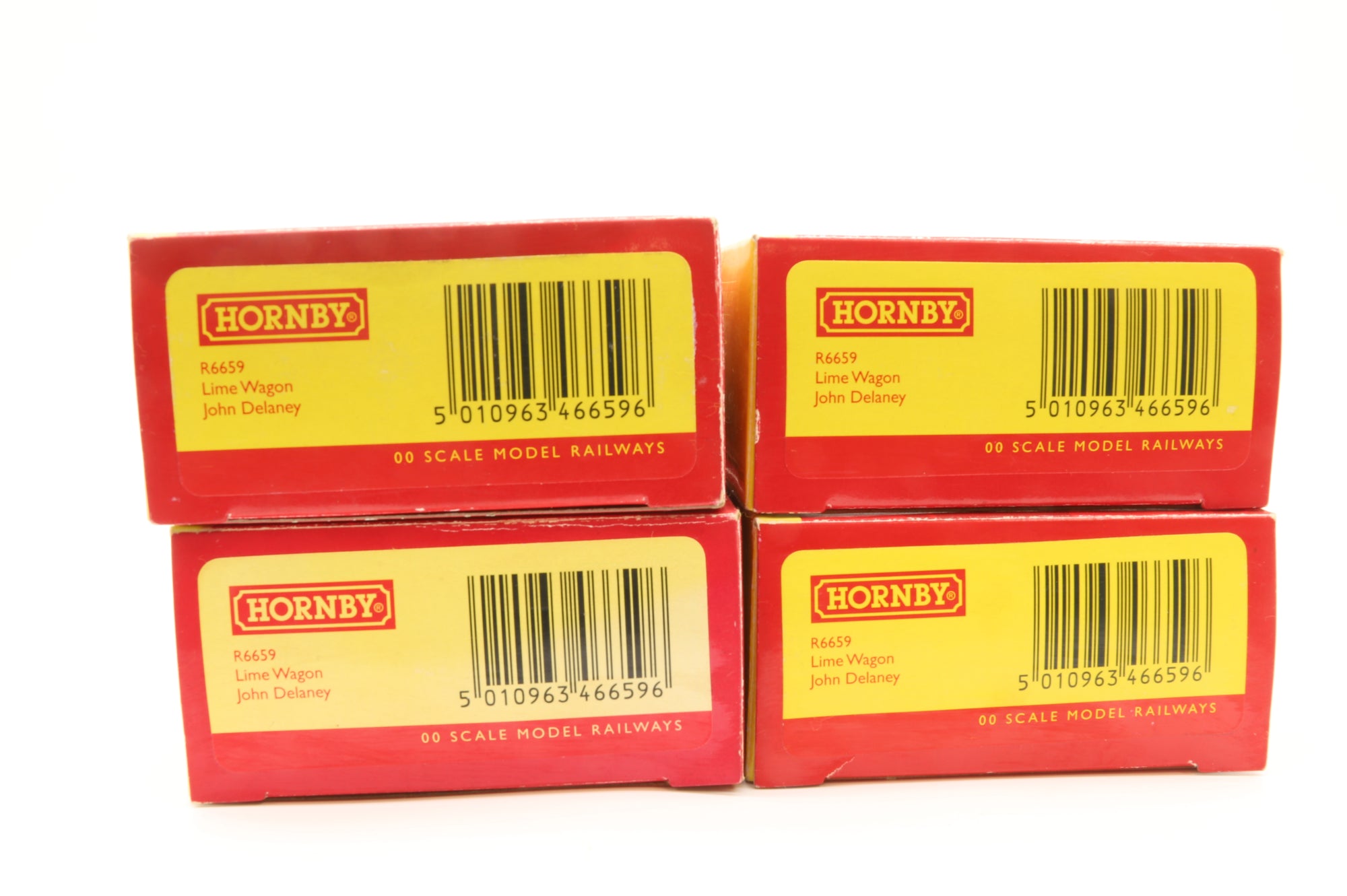 Hornby OO Rake of 4 Lime Wagons 'John Delaney' Inc. R6659