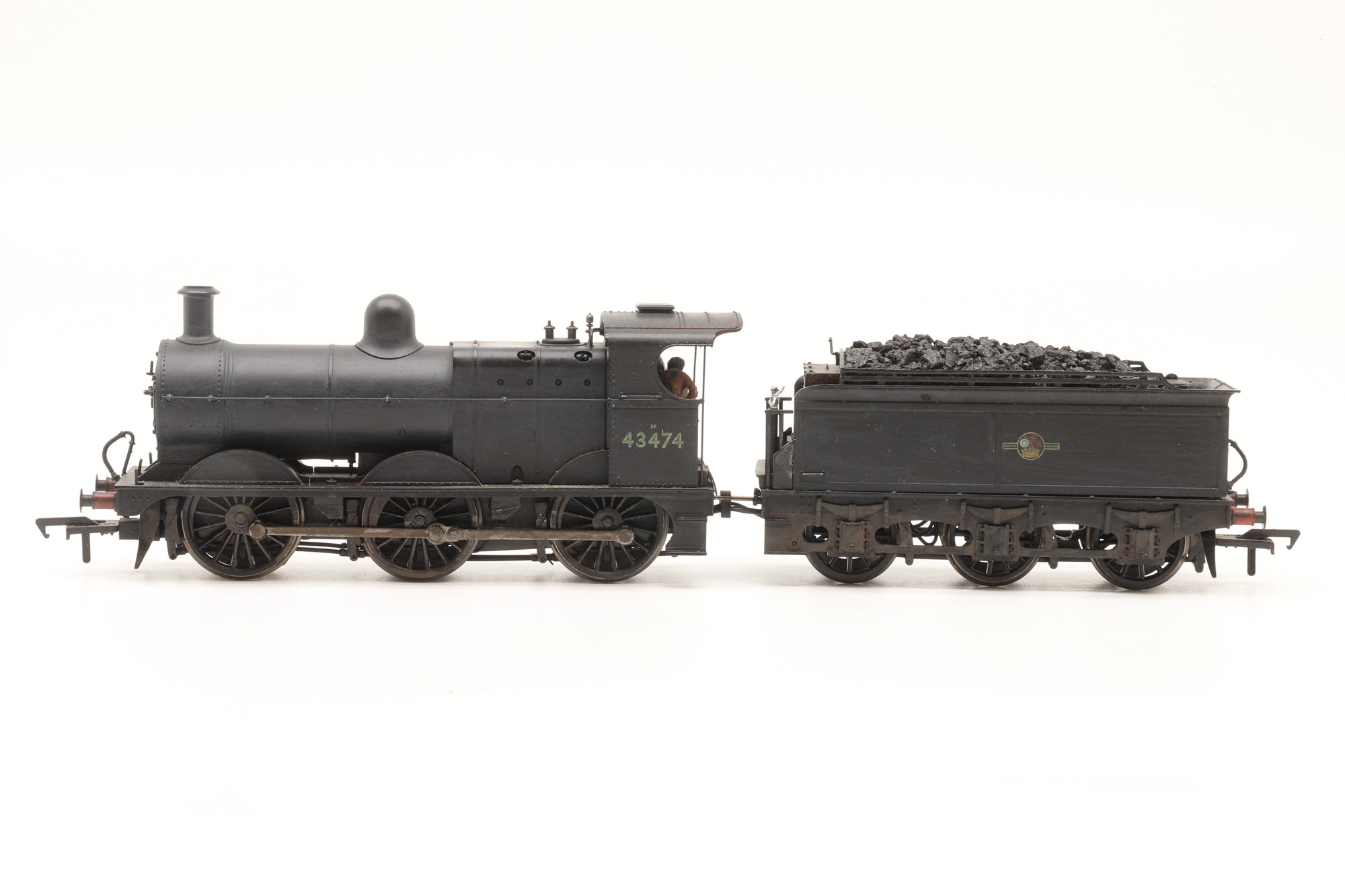 Bachmann OO 31-625 Class 3F 43474 in BR Black w/ Late Crests – Weathered