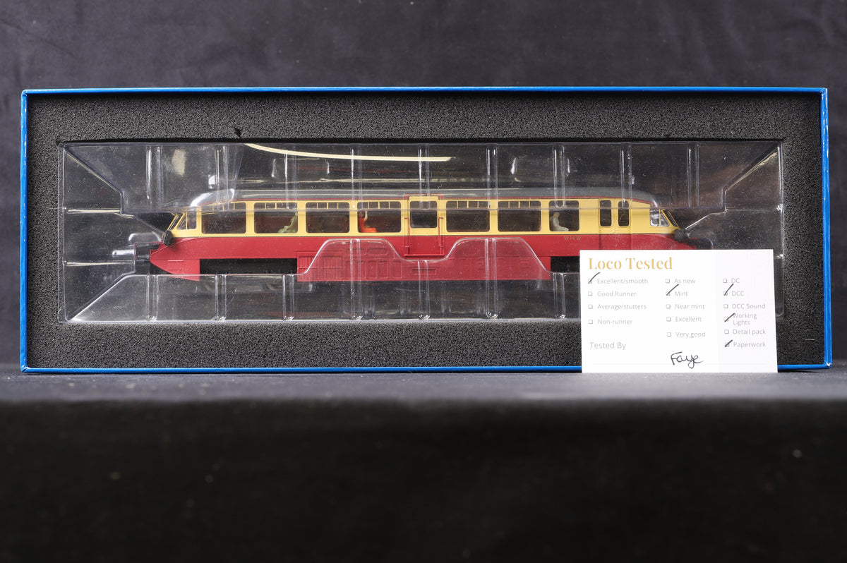 Dapol OO 4D-011-003 Streamlined Railcar &#39;W14&#39; BR Lined Carmine &amp; Cream, DCC Fitted