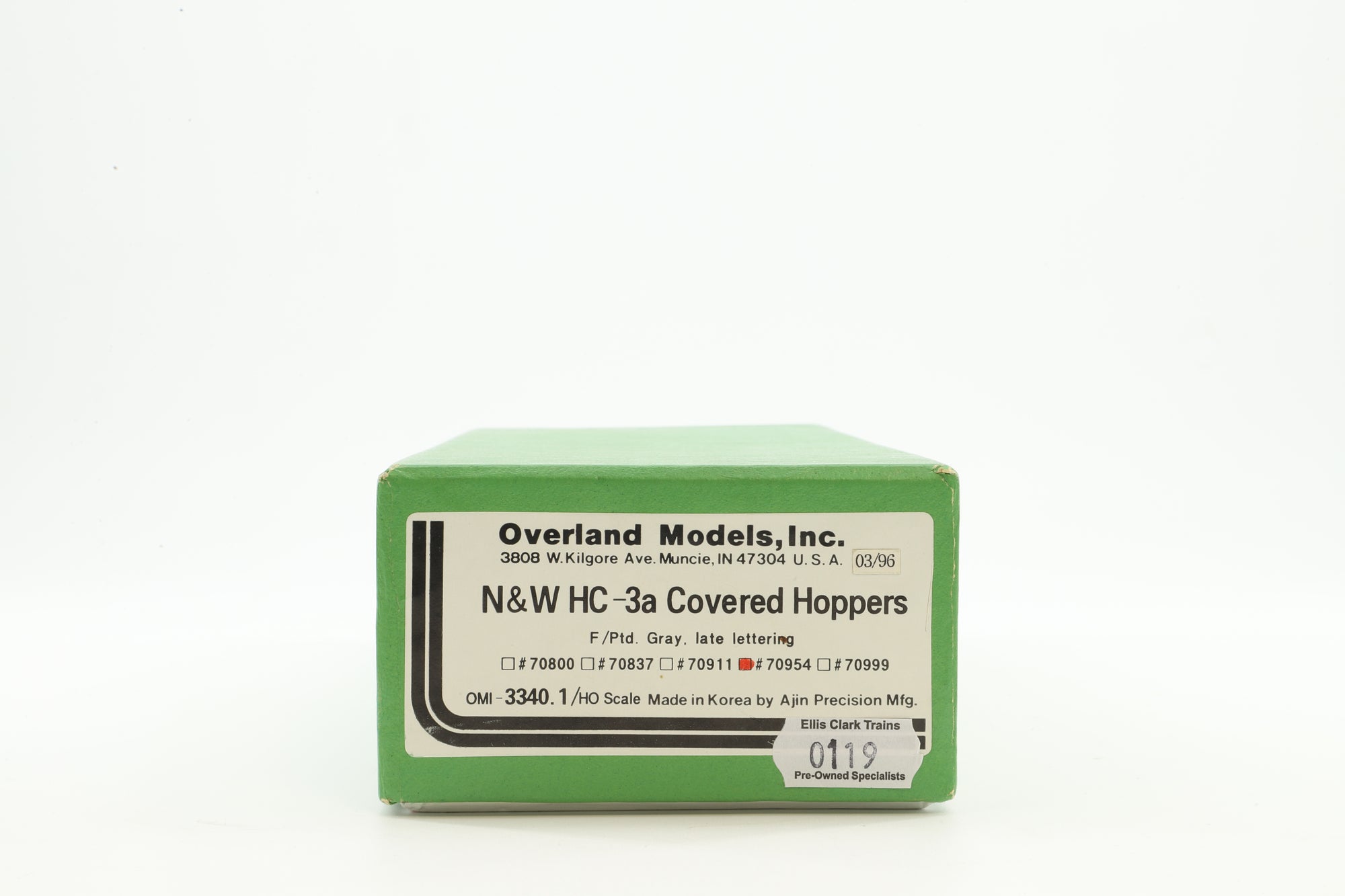 Overland Models HO Brass OMI-3340.1 Hopper Covered N&W Class HC-3a  Gray, LTD '70954'
