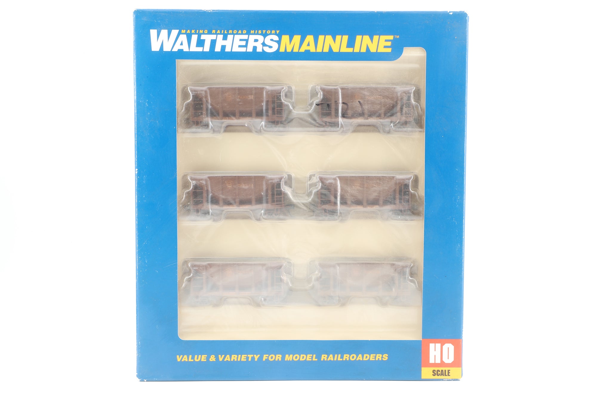 Walthers HO 910-58107 6-Pack of 24' Michigan Ore Cars in DMIR Brown - Pro-Customised/Weathered