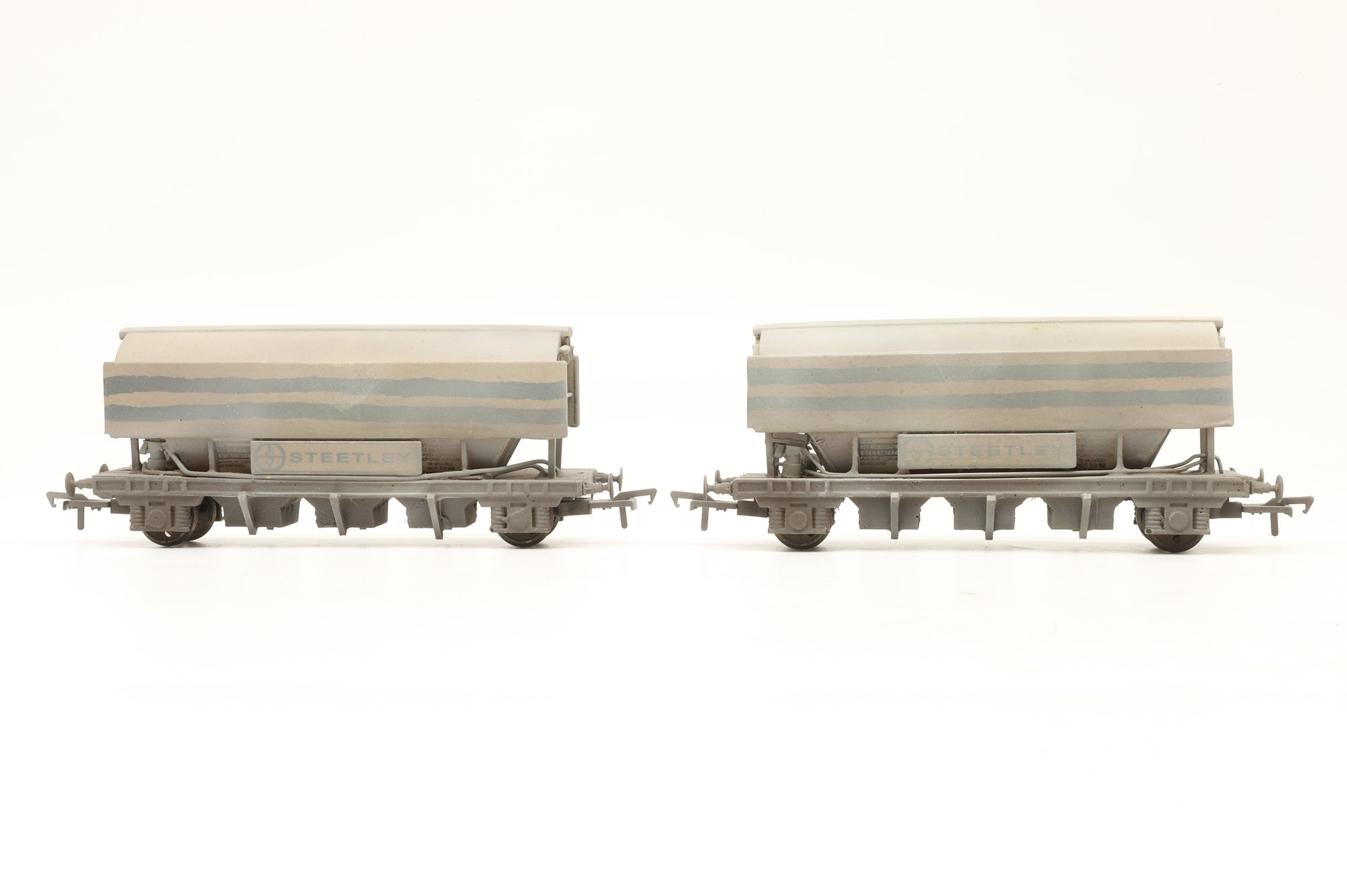 Resin OO Rake Of 10 Steetley Hopper Wagons Weathered