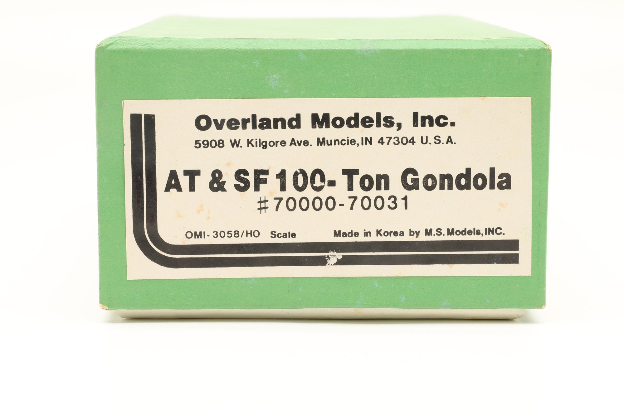 Overland Models HO Brass AT & SF 100-Ton Gondola #70025