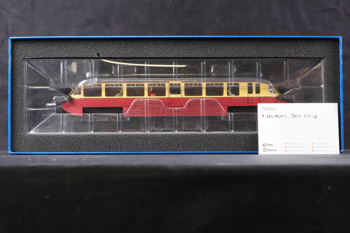 Dapol OO 4D-011-003 Streamlined Railcar &#39;W14&#39; BR Lined Carmine &amp; Cream, DCC Fitted