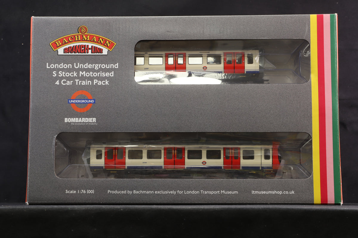 Bachmann OO 35-990 London Underground S Stock Motorised 4 Car Train Pack Excl. Transport For London