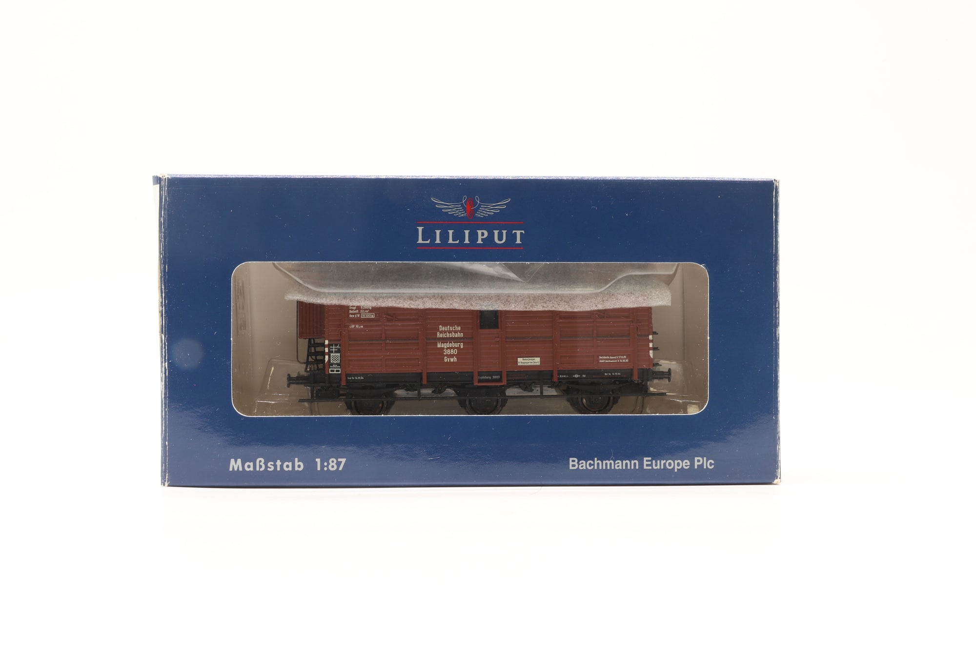 Liliput HO Rake Of 5 DRG Brown Box Vans Inc. L235431, L224802, L223030, L235495 & L235496