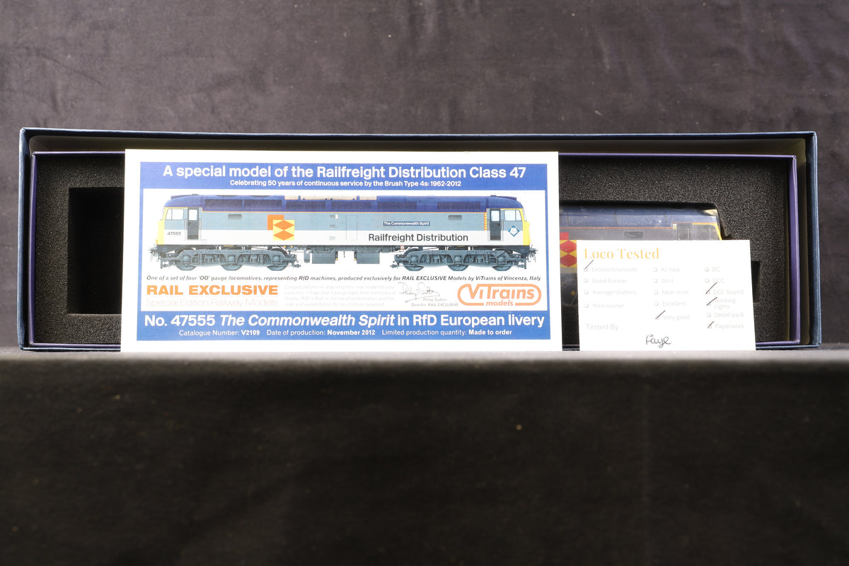 ViTrains OO V2109 Class 47 &#39;47555&#39; &#39;The Commonwealth Spirit&#39; Railfreight Distribution, DCC Sound