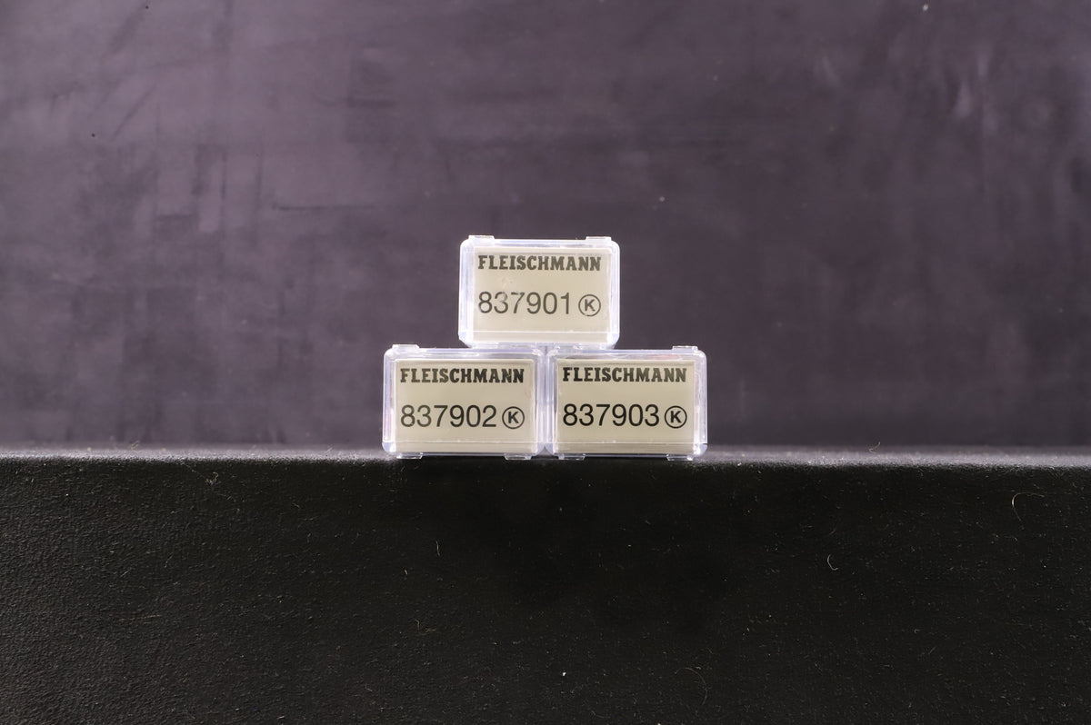 Fleischmann N 837901,2&amp;3 Rake Of 3 Sliding Tarpaulin Wagons