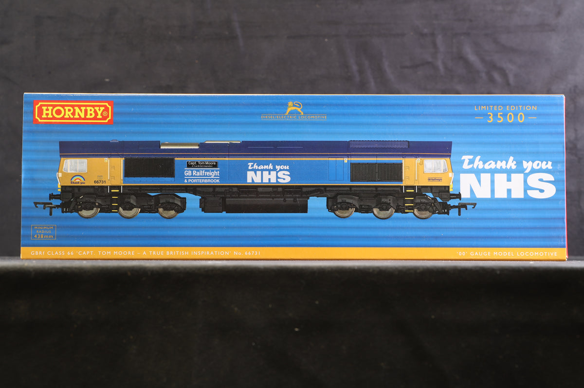 Hornby OO R30069 Class 66 &#39;66731&#39; &#39;Capt. Tom Moore - A True British Inspiration&#39; GBRf Ltd Ed