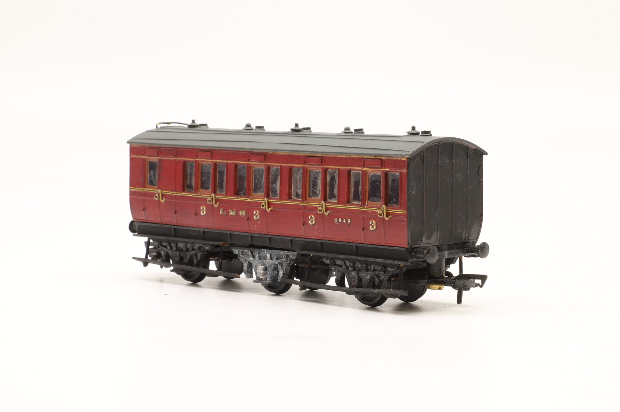Slaters/ Hornby OO Rake Of 3 6 Wheel Midland Railway Clayton Arc Roof Coaches Kit Built