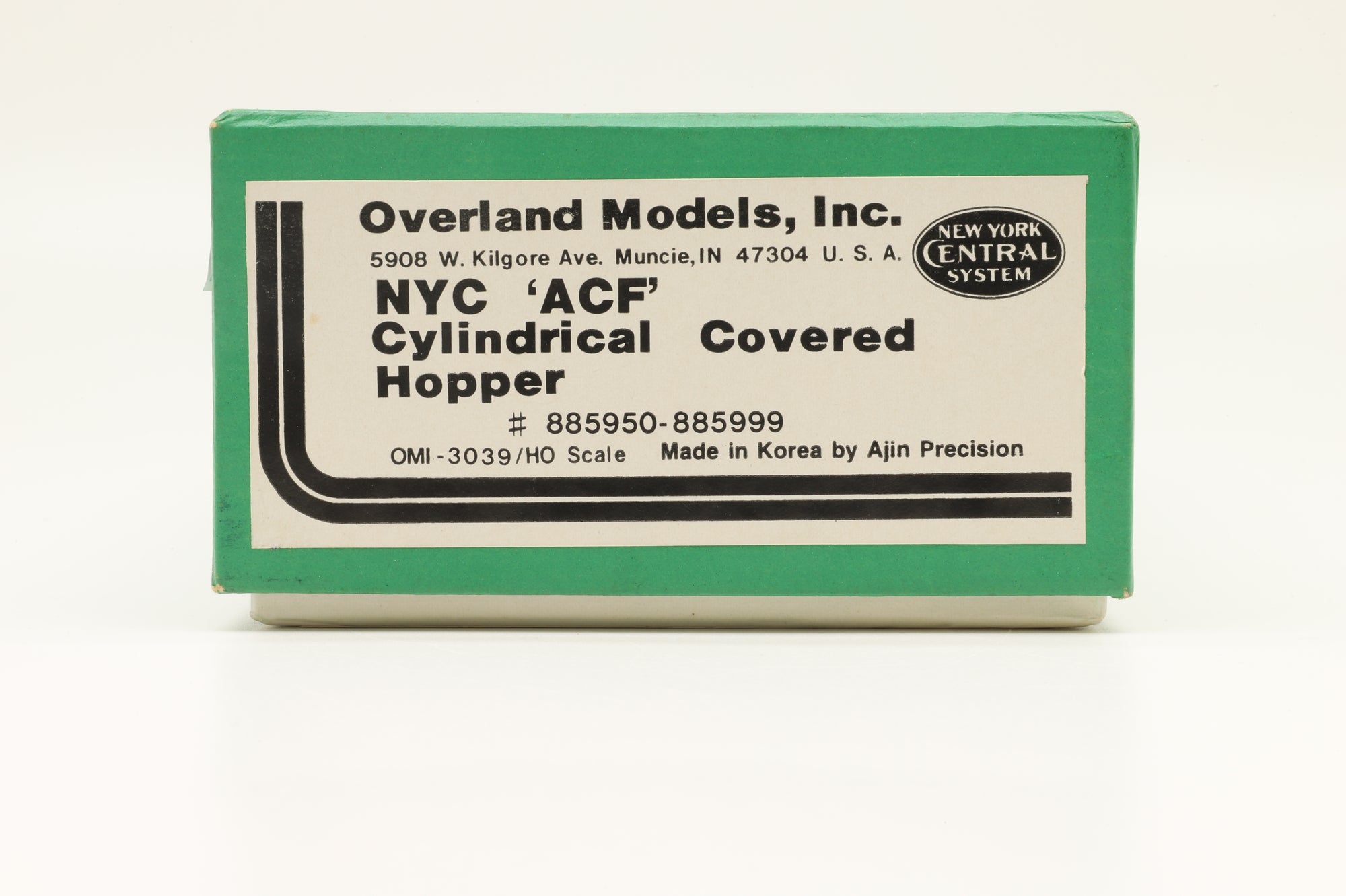 Overland Models/Ajin HO OMI-3039 NYC 'ACF' Cylindrical Covered Hopper #885950-885999, Unpainted Brass