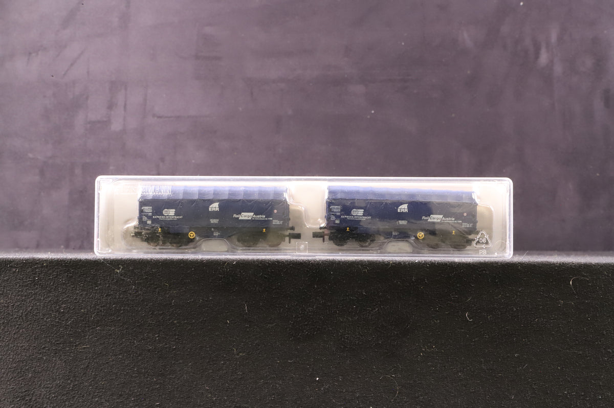 Fleischmann N 837901,2&amp;3 Rake Of 3 Sliding Tarpaulin Wagons