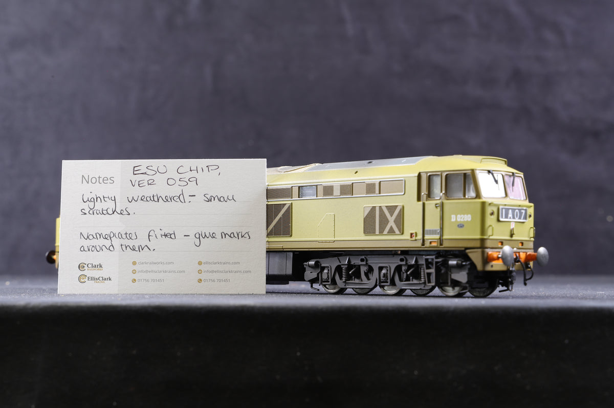 Heljan OO 53031 &#39;D0280&#39; &#39;Falcon&#39; Lime Green, DCC Sound &amp; Weathered