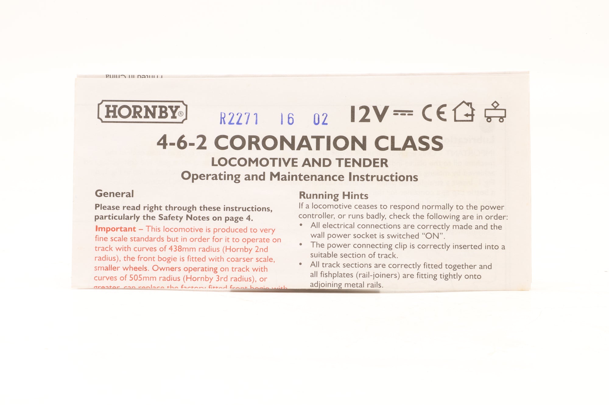 Hornby OO R2271 LMS Princess Coronation Class '6223' 'Princess Alice'