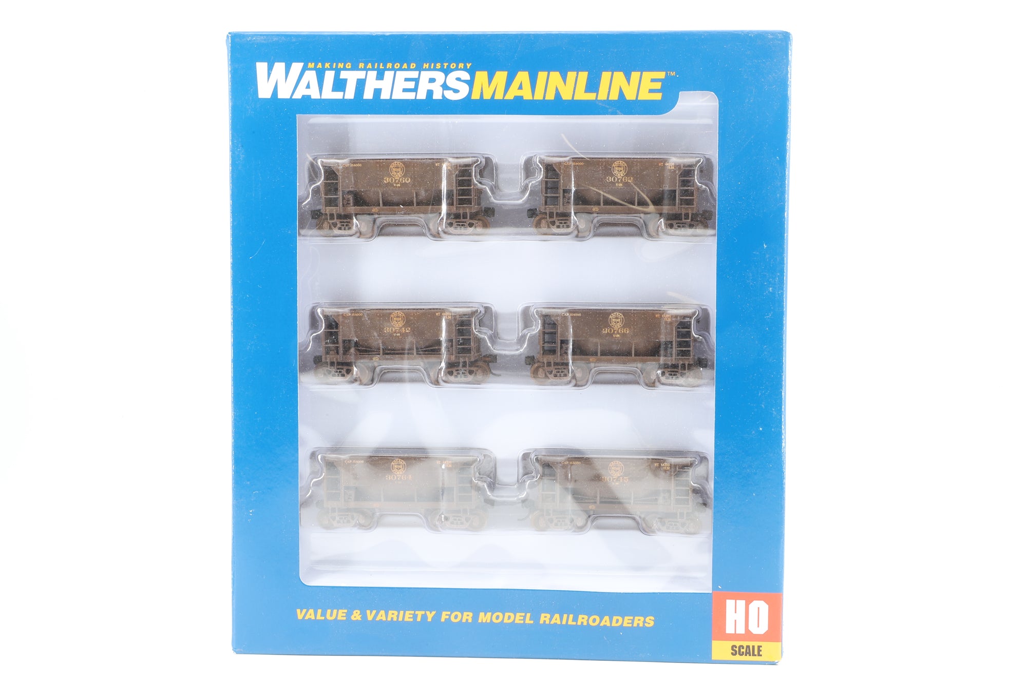 Walthers HO 910-58014 6-Pack of 24' Michigan Ore Cars in DMIR Brown - Pro-Customised/Weathered