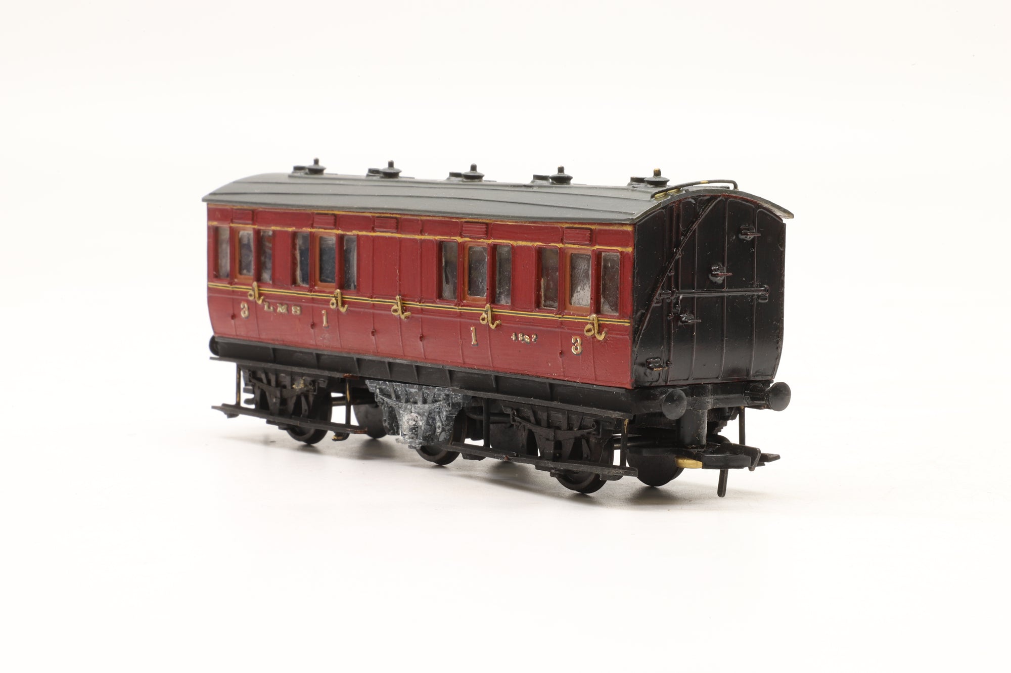 Slaters/ Hornby OO Rake Of 3 6 Wheel Midland Railway Clayton Arc Roof Coaches Kit Built