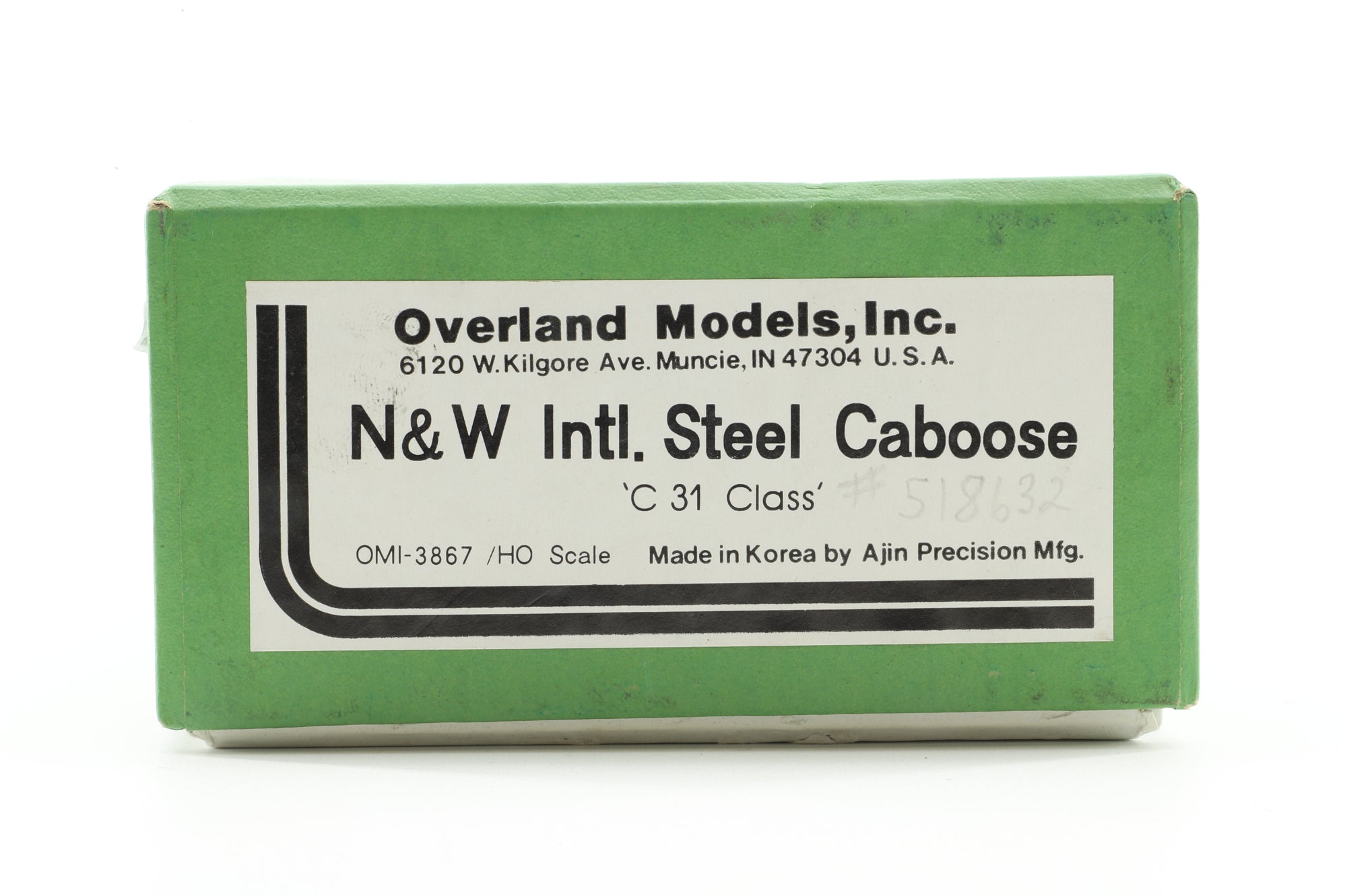 Overland Models HO Brass 3867 Intel. Steel Caboose 'C 31 Class' N&W No.518632