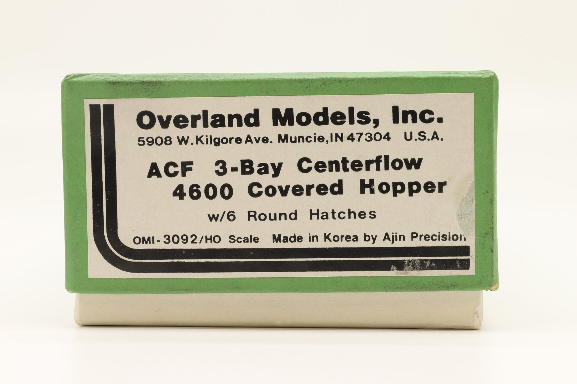 Overland Models/Ajin HO OMI-3092 ACF 3-Bay Centerflow 4600 Covered Hopper w/6 Round Hatches, Unpainted Brass