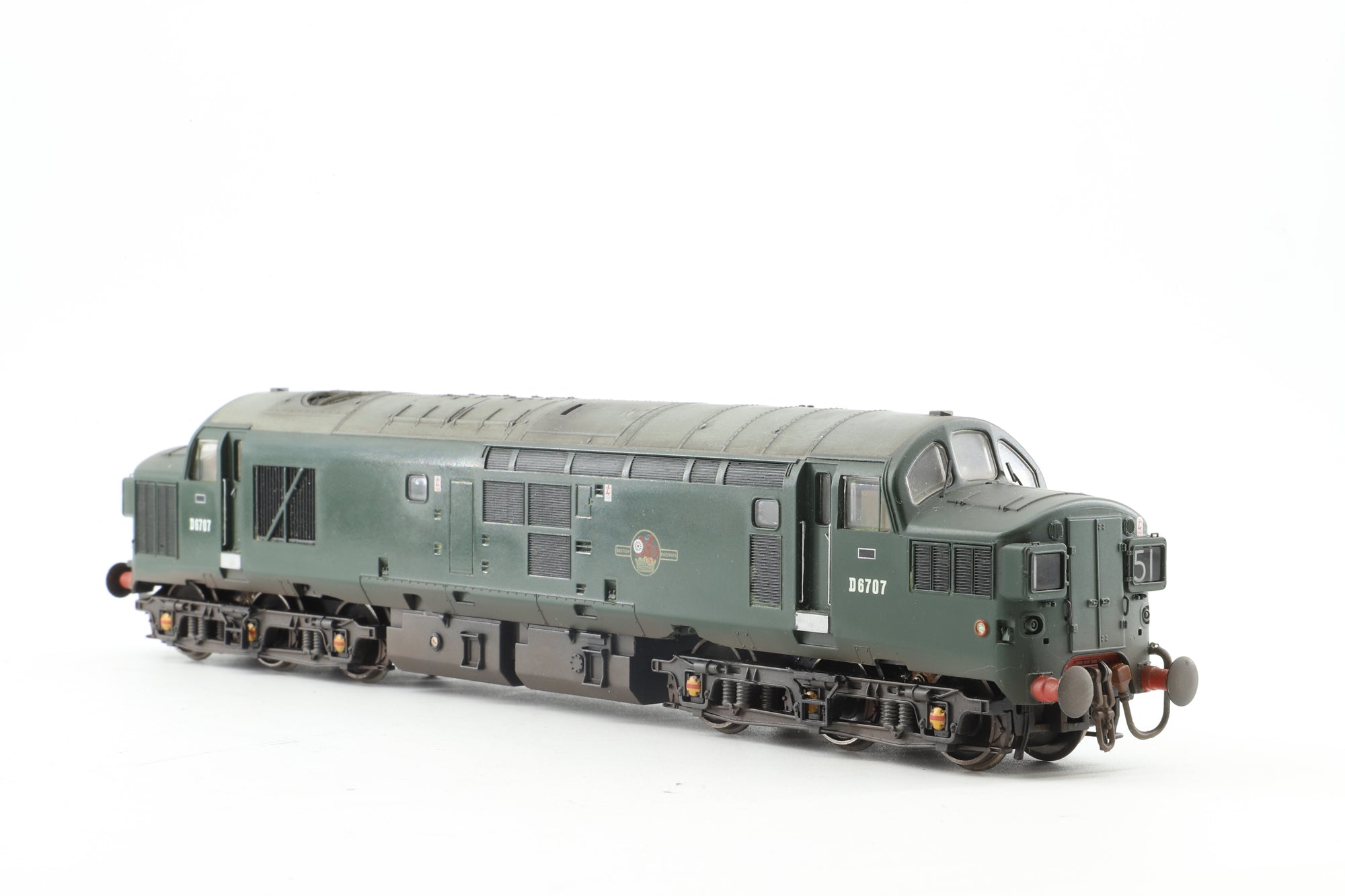 Bachmann OO 32-776 Class 37/0 BR Green Split Head 'D6707', DCC Fitted, Weathered
