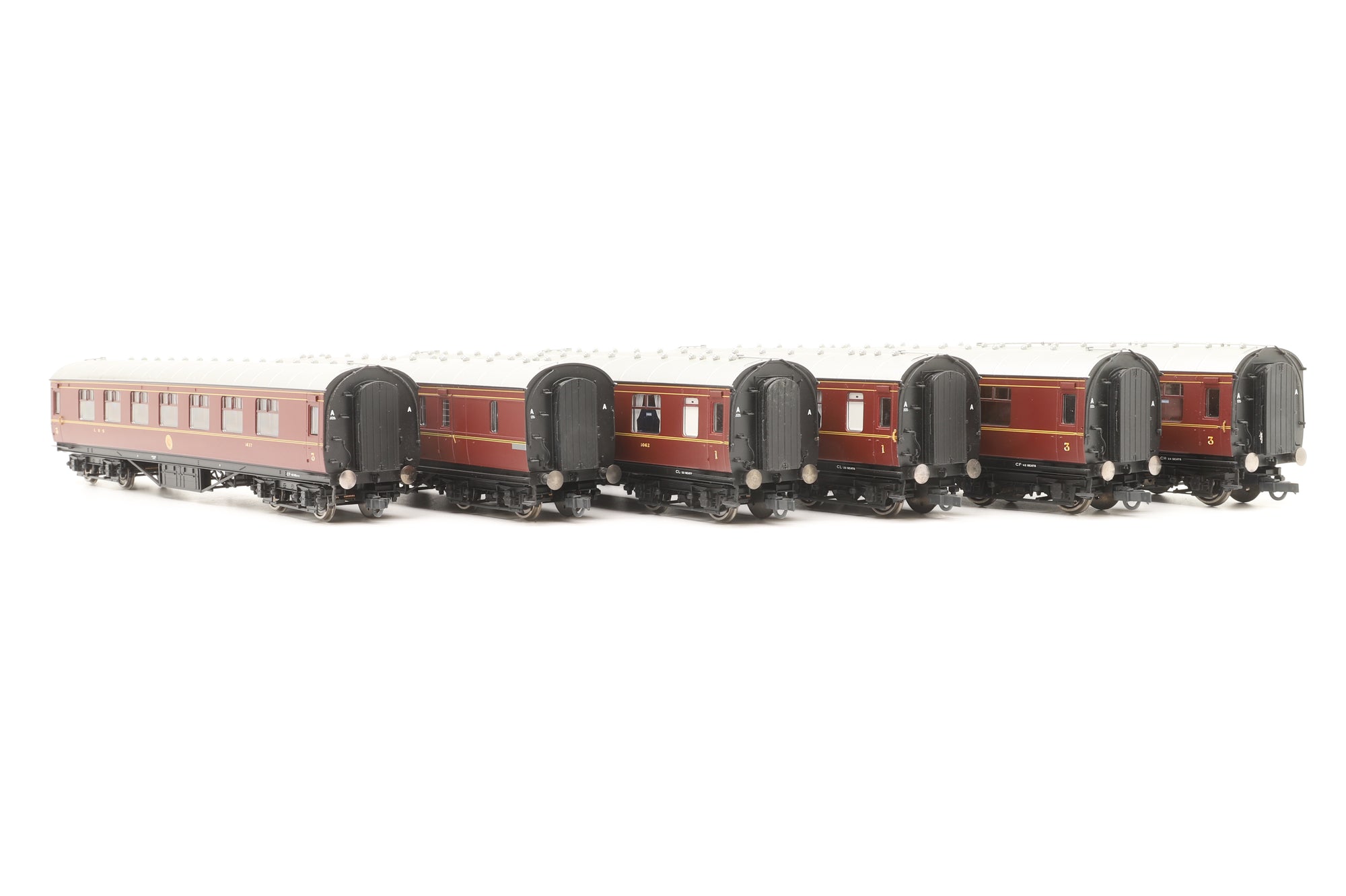 Hornby OO Rake of 6 LMS Coaches, DCC Lighting Fitted