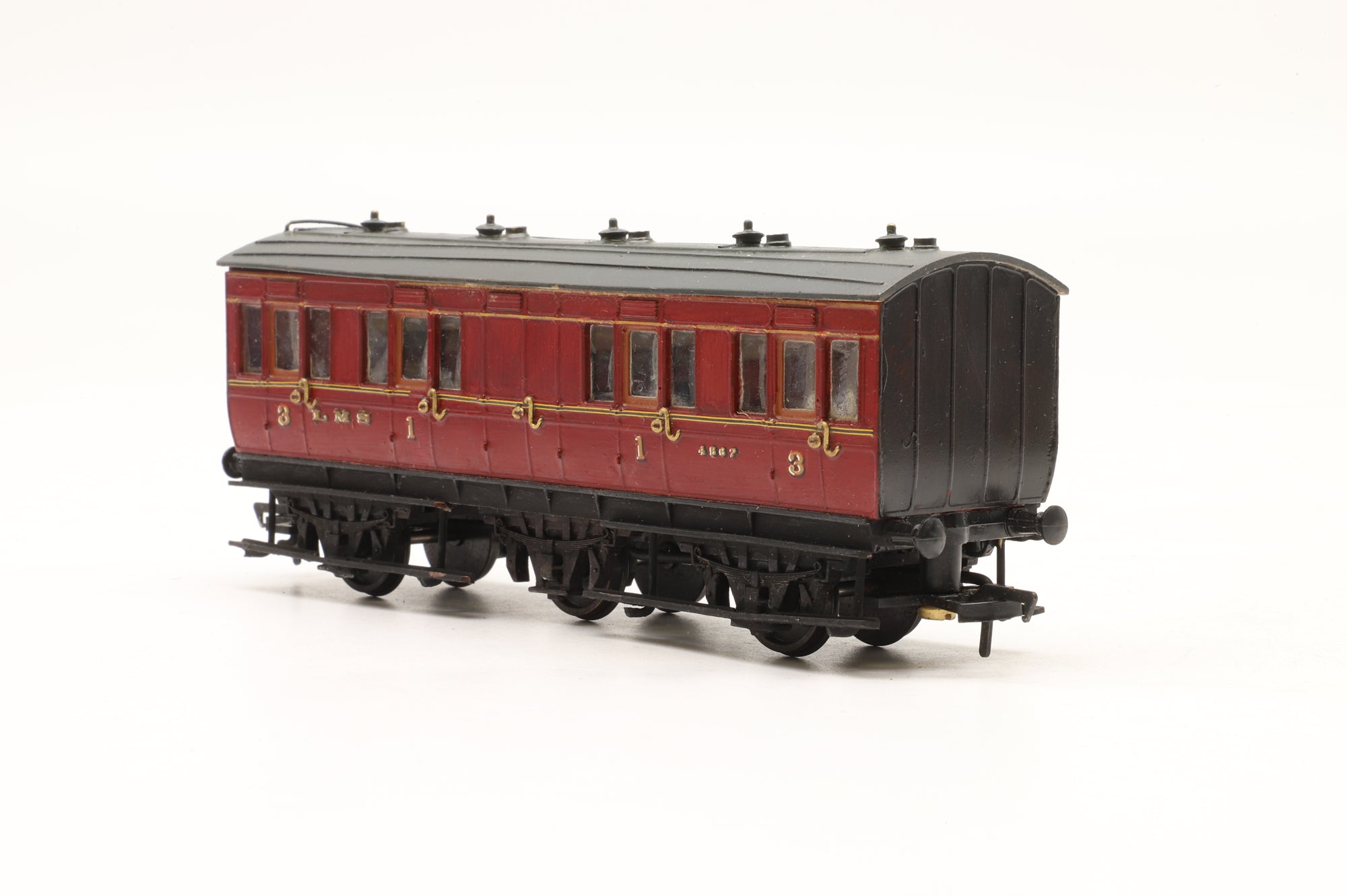 Slaters/ Hornby OO Rake Of 3 6 Wheel Midland Railway Clayton Arc Roof Coaches Kit Built