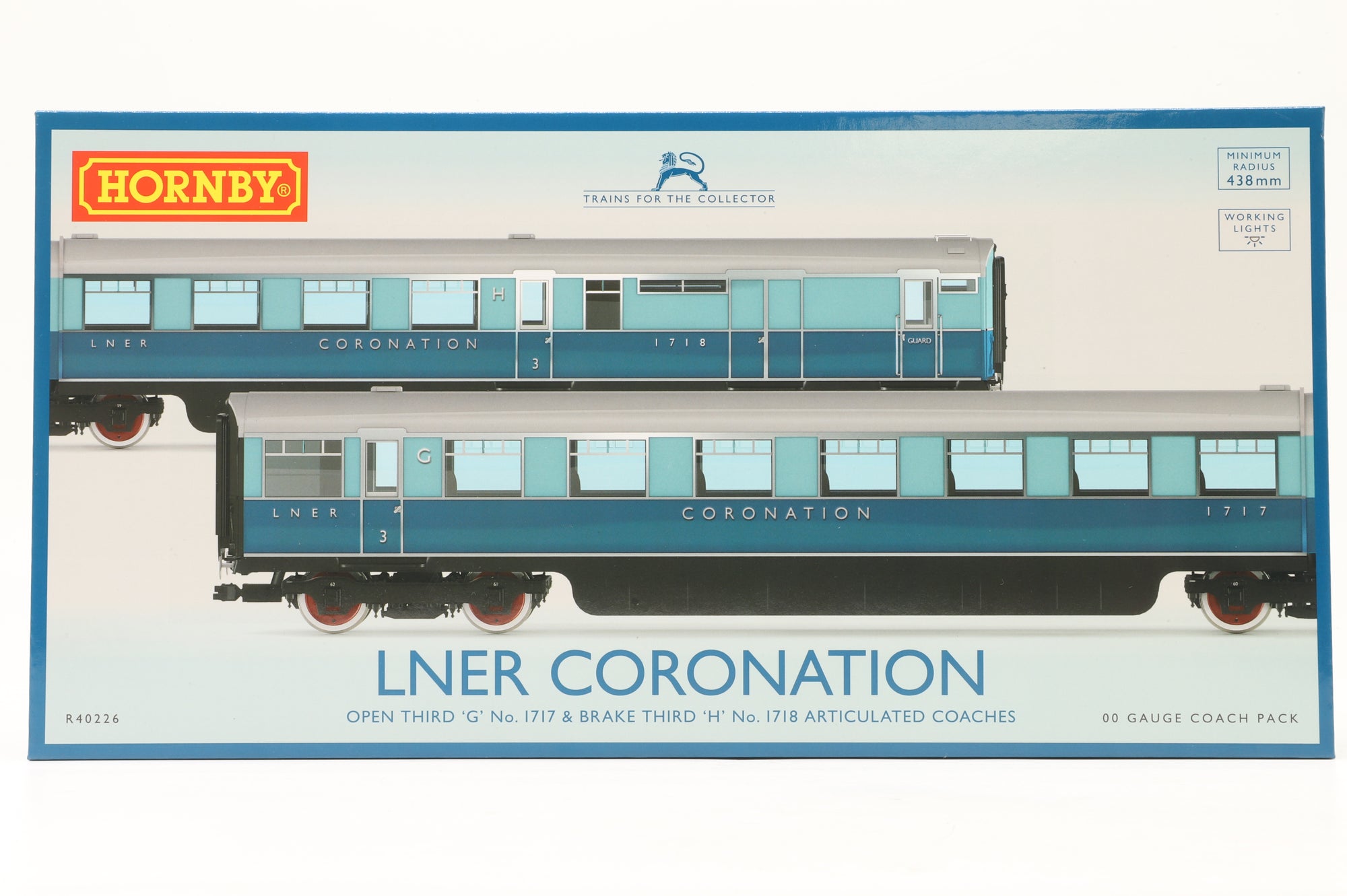 Hornby OO R40226 LNER Coronation Open 3rd & Brake 3rd Articulated Coach Pack