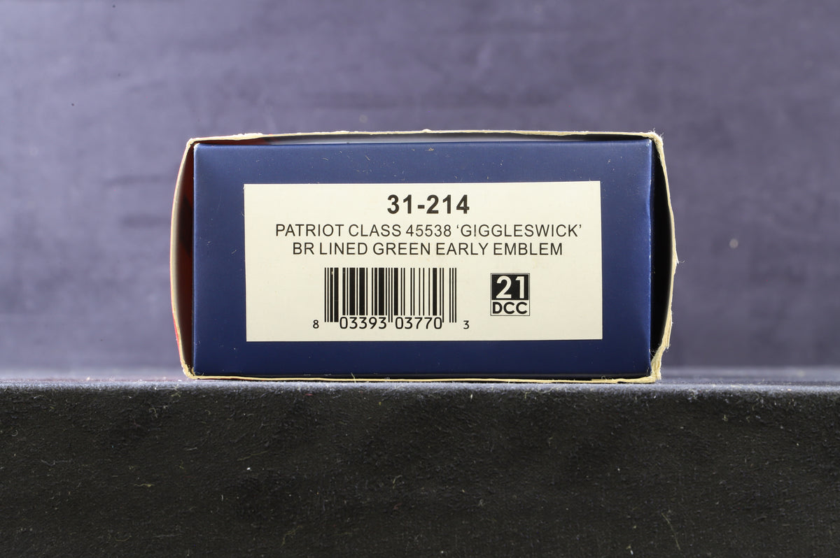 Bachmann OO 31-214 Patriot Class &#39;45538&#39; &#39;Giggleswick&#39; BR Lined Green E/C