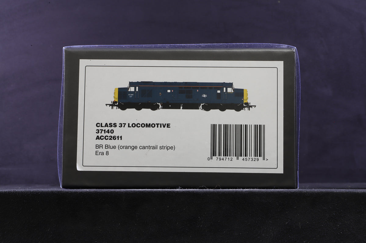 Accurascale OO ACC2611 Class 37 &#39;37140&#39; BR Blue Orange Cantrail Stripe
