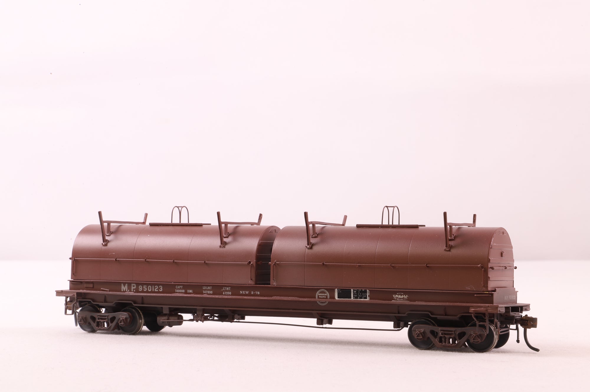 Overland Models HO Brass OMI-1357 Thrail Coil Steel Car No.950123  in Missouri Pacific Brown