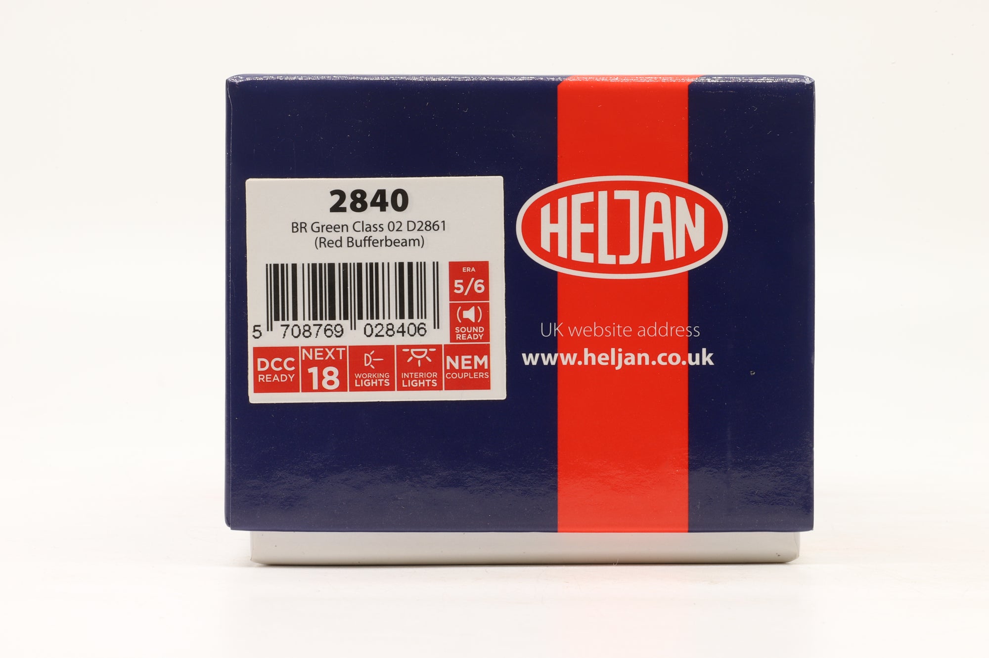 Heljan OO 2840 Class 02 D2861 in BR Green w/ Wasp Stripes