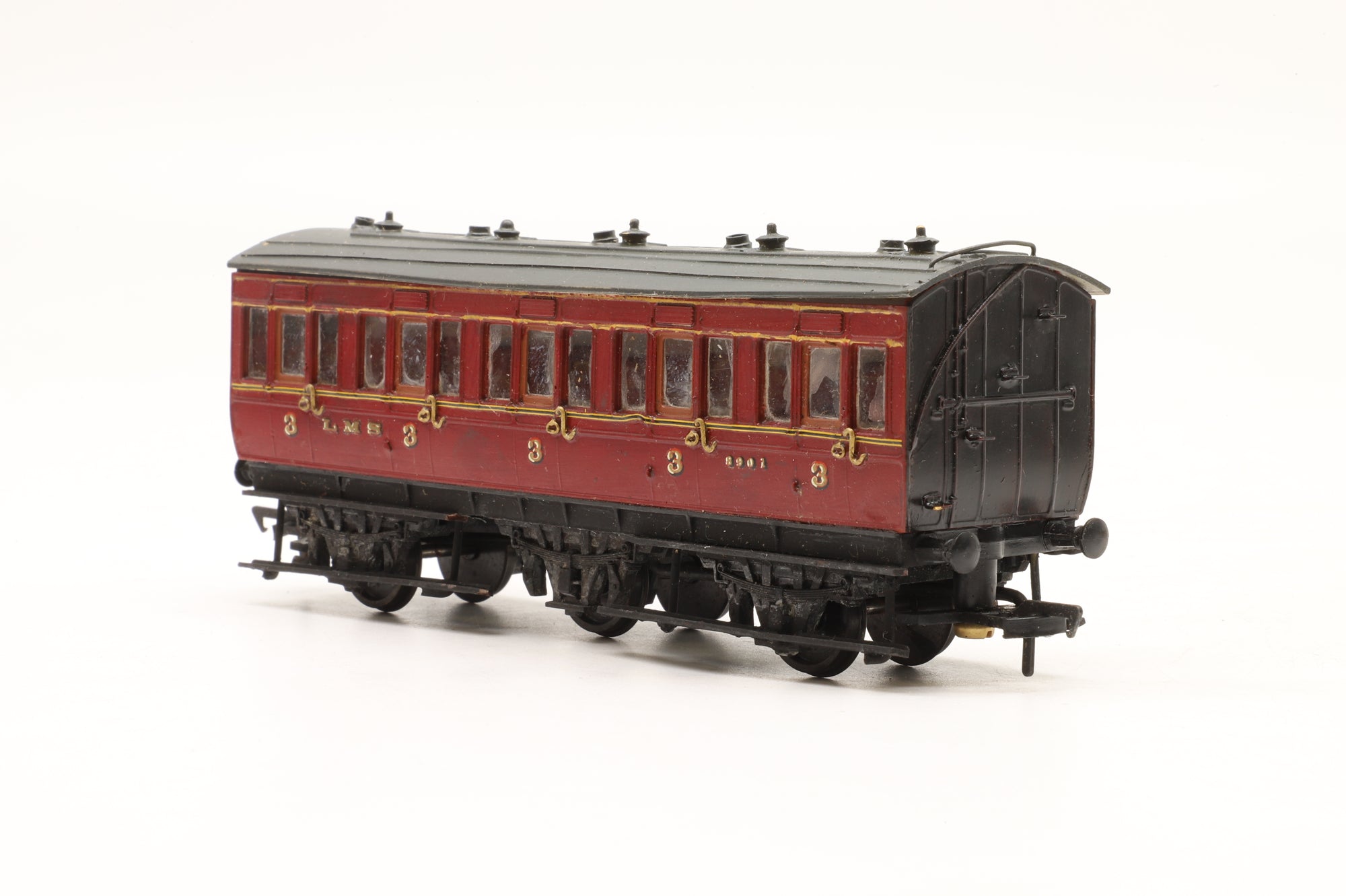 Slaters/ Hornby OO Rake Of 3 6 Wheel Midland Railway Clayton Arc Roof Coaches Kit Built