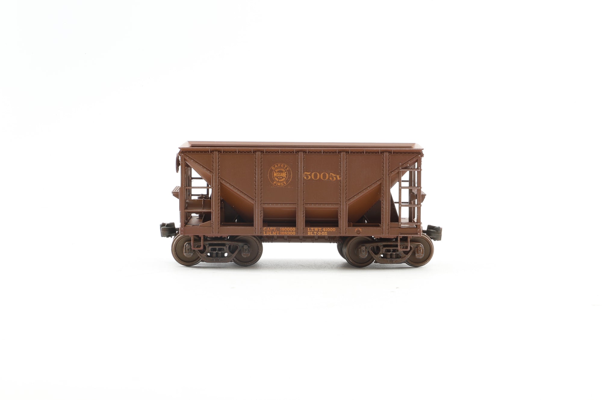 Walthers HO 910-58107 6-Pack of 24' Michigan Ore Cars in DMIR Brown - Pro-Customised/Weathered