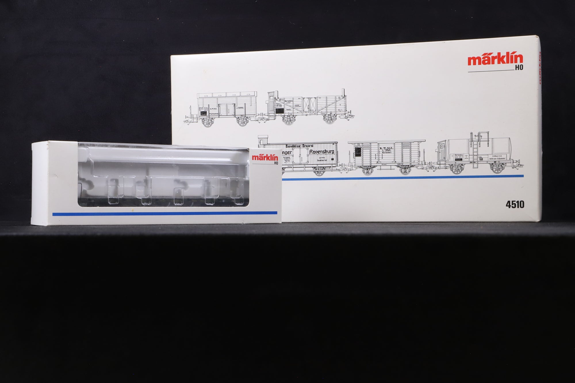 Marklin HO 4510/46280 Set of 5 'Württemberg' Goods Wagons & Flat Wagon in Royal Bavarian Livery