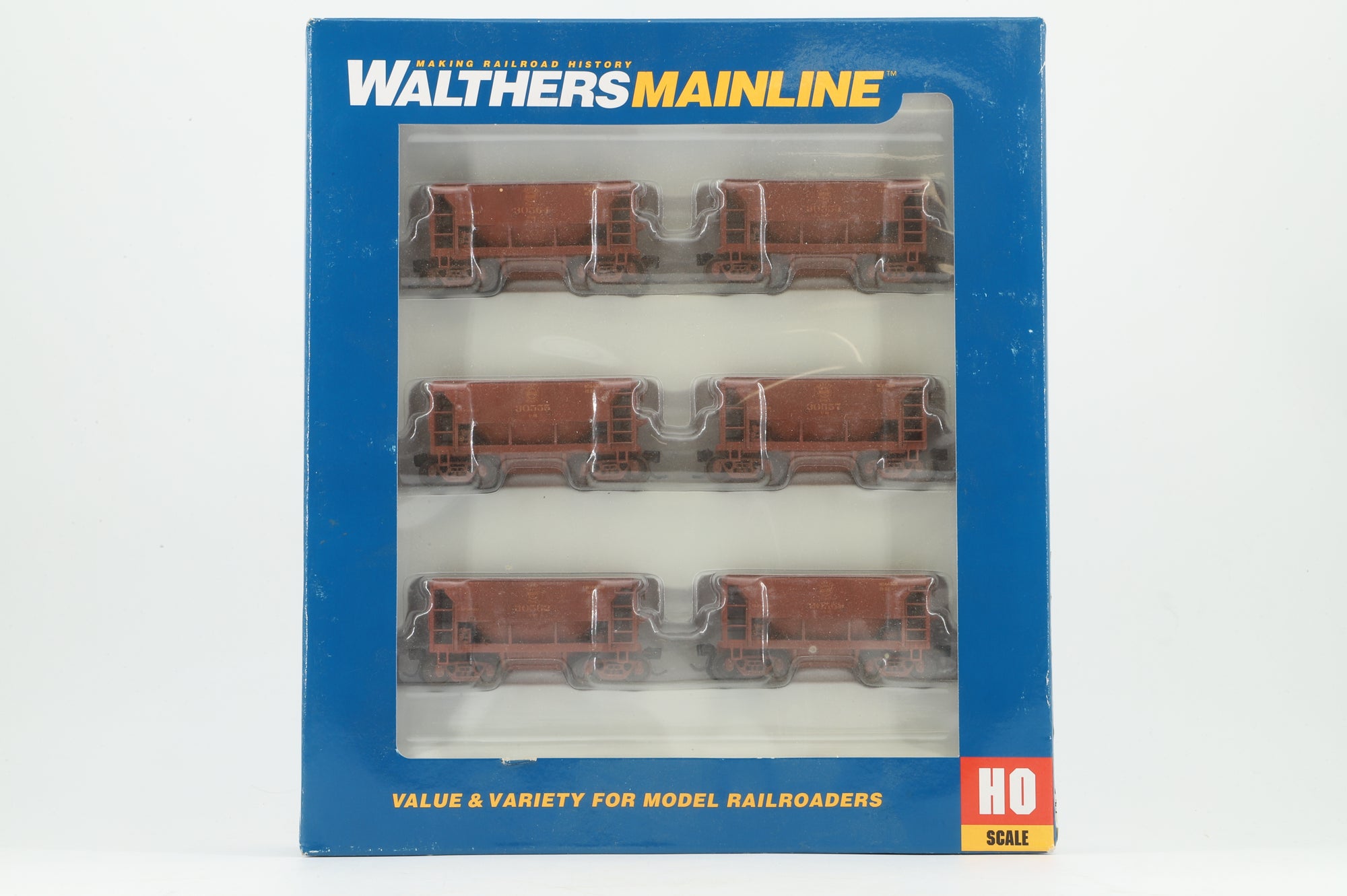 Walthers HO 6-Pack of 24' Michigan Ore Cars in DMIR Brown - Pro-Weathered/Customised
